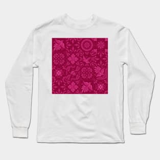 Mexican Pink Talavera Tiles Pattern by Akbaly Long Sleeve T-Shirt